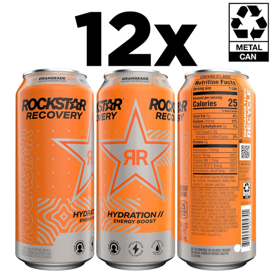 Rockstar Energy – High Caffeine + Electrolytes & Taurine – 16oz Can